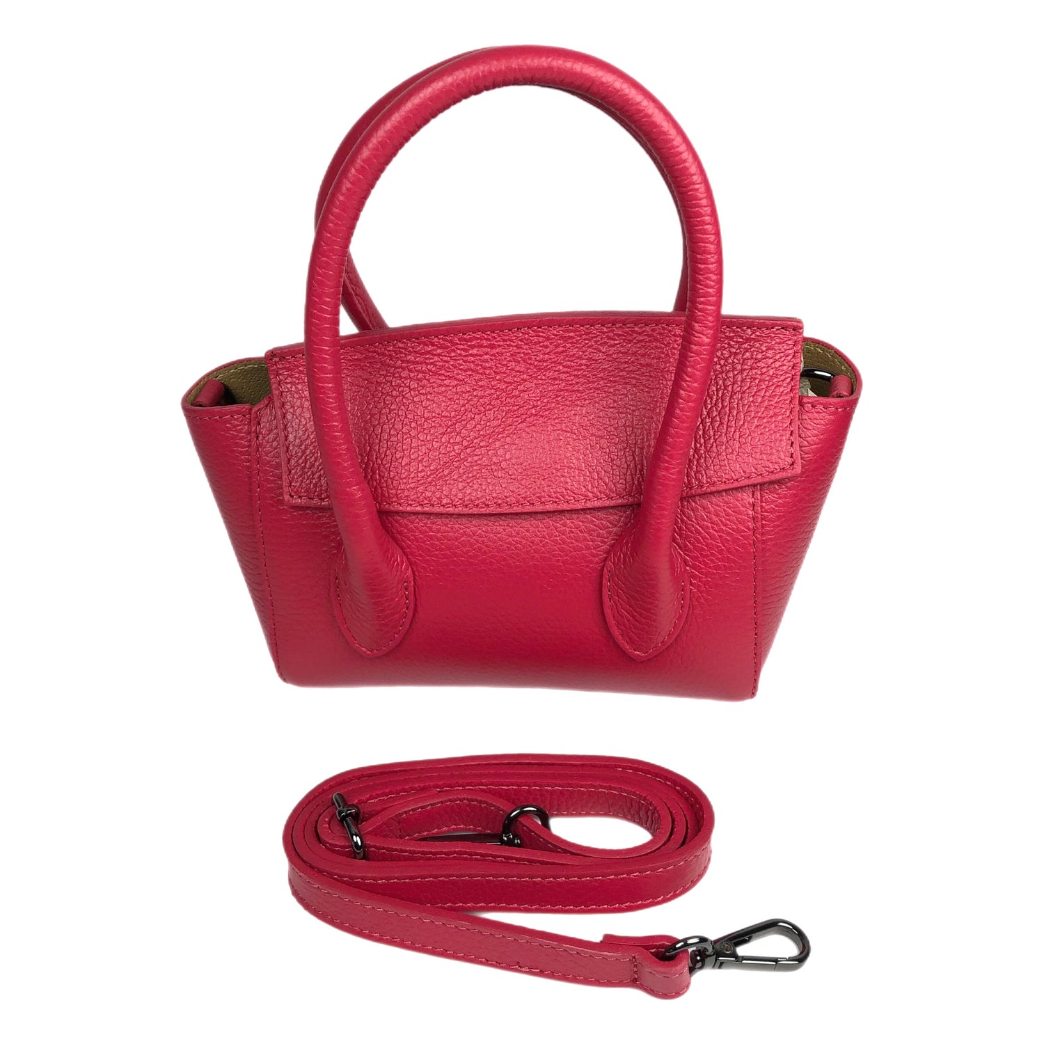 Martina Raspberry Leather Handbag