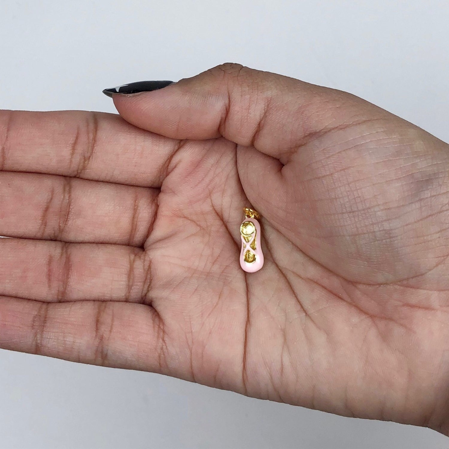 Pink Enamel Ballet Slipper Pendant