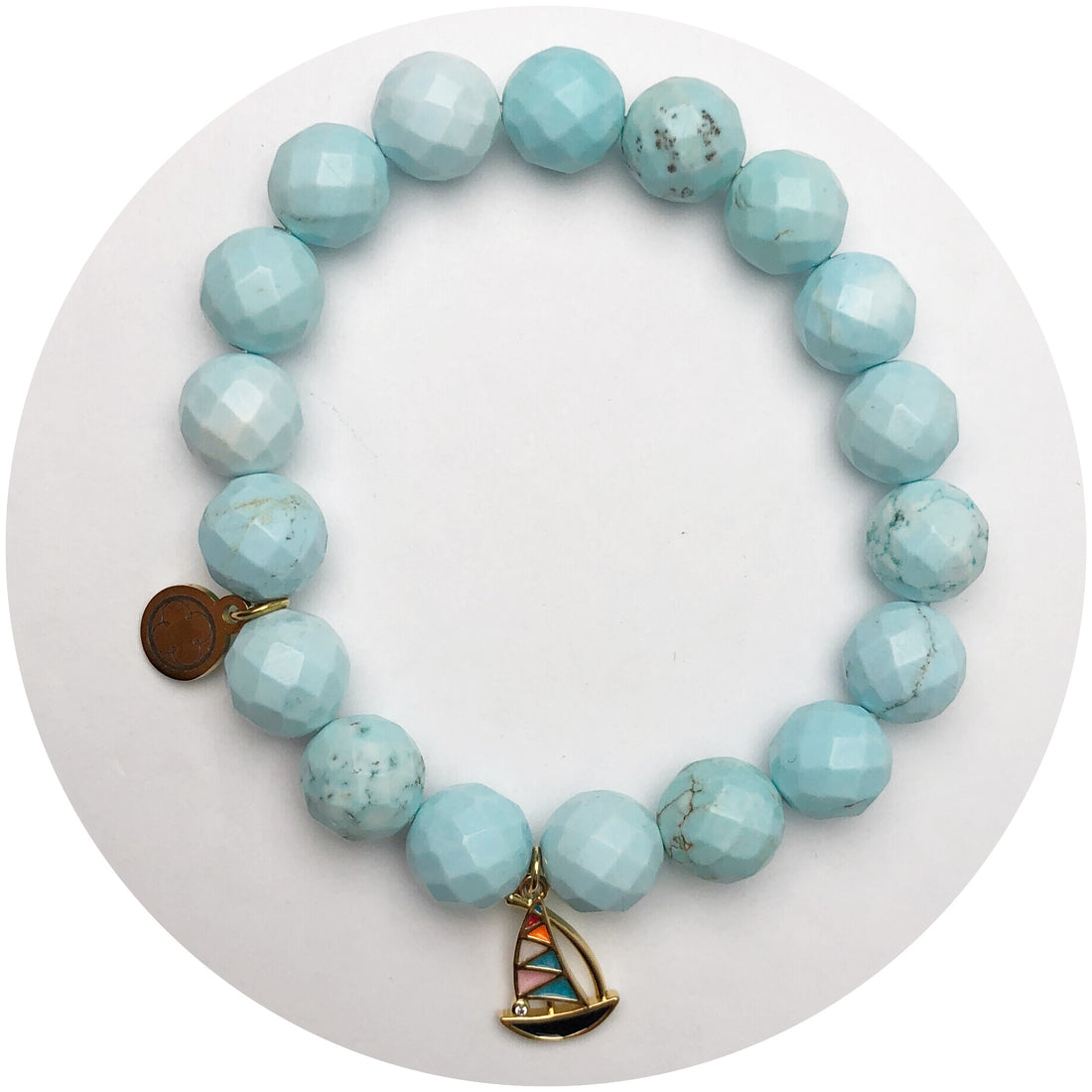 Light Turquoise Magnesite with Sailboat Pendant