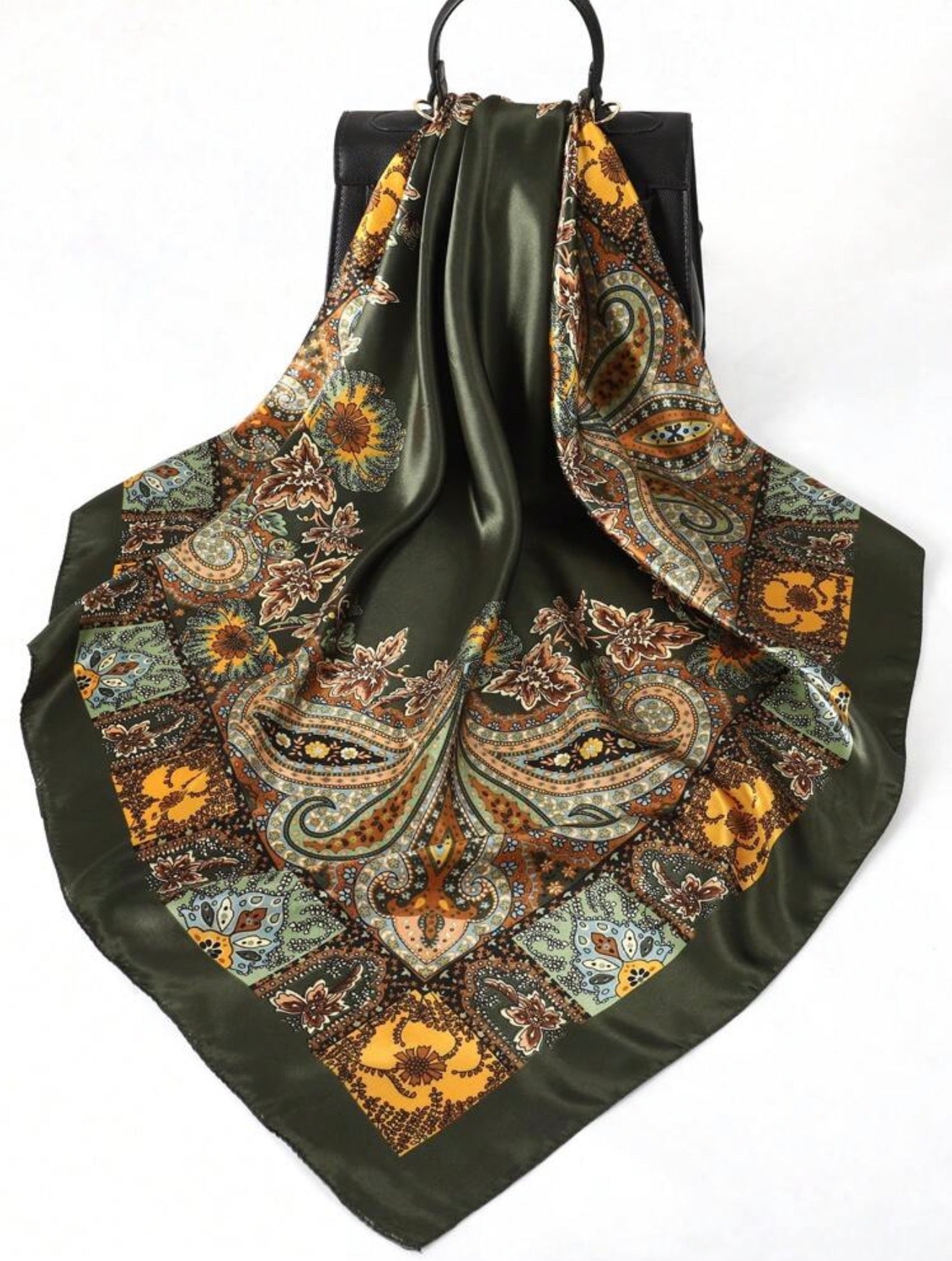 Green Paisley Medium Foulard