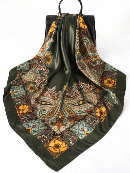 Green Paisley Medium Foulard