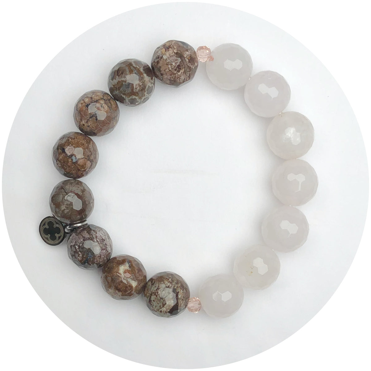Rose Champagne Jade With Oak Truffle Agate
