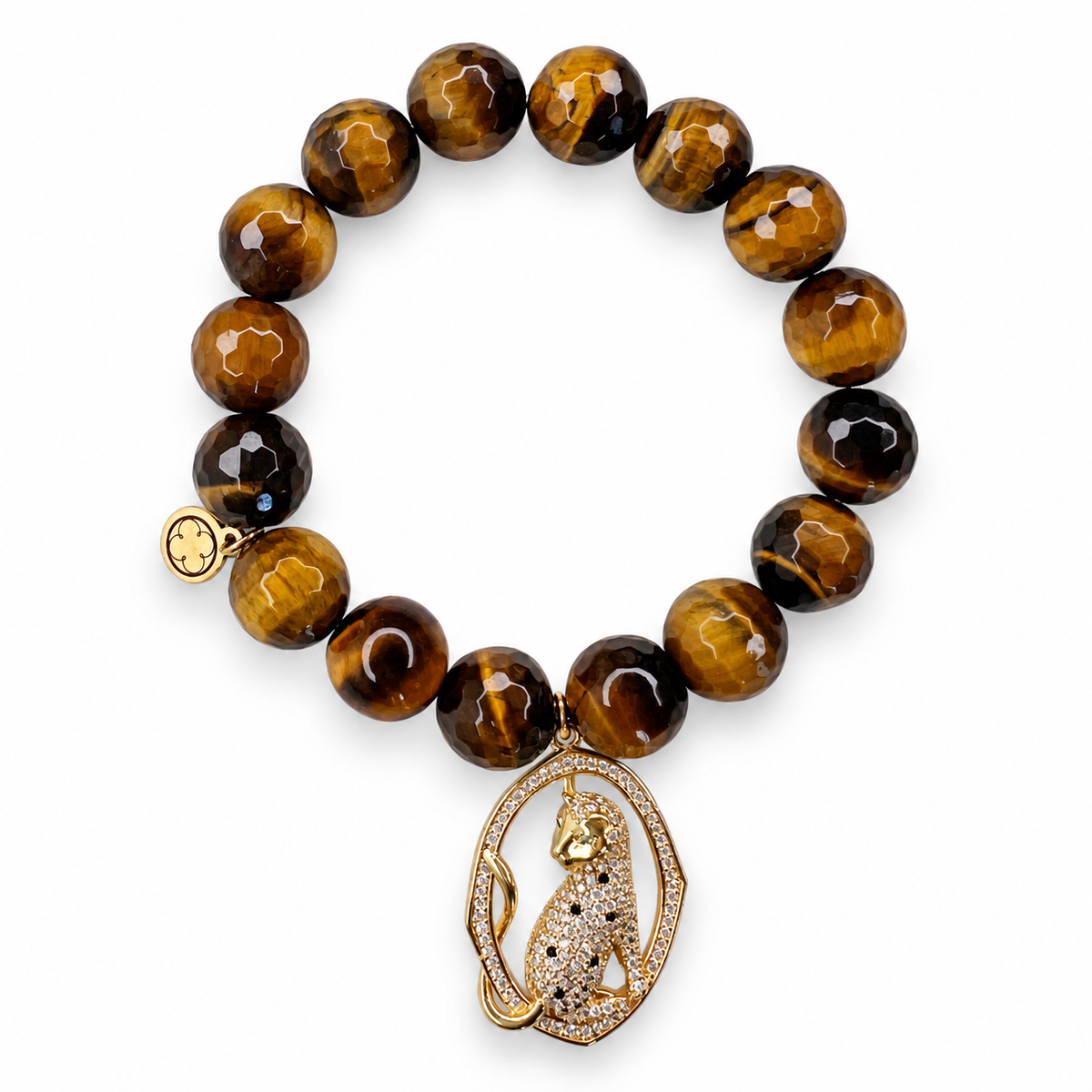 Tiger Eye with Pavé Leopard Pendant - Oriana LaMarca Designs