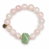 Rose Champagne Jade and Mint Jade Nugget on a white background
