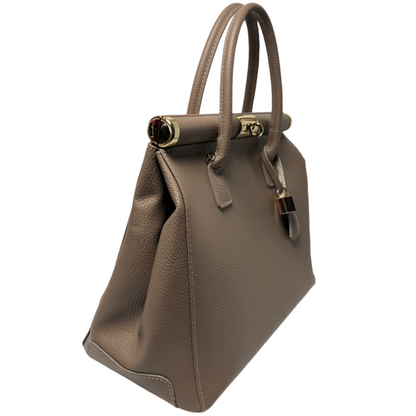 Caterina Taupe Leather Handbag