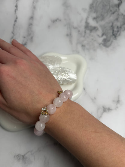 Rose Quartz with Diamond Ring Pendant - Oriana Lamarca LLC