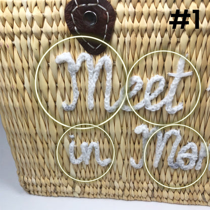 MEET ME IN MONACO LEATHER HANDLE REED BAG
