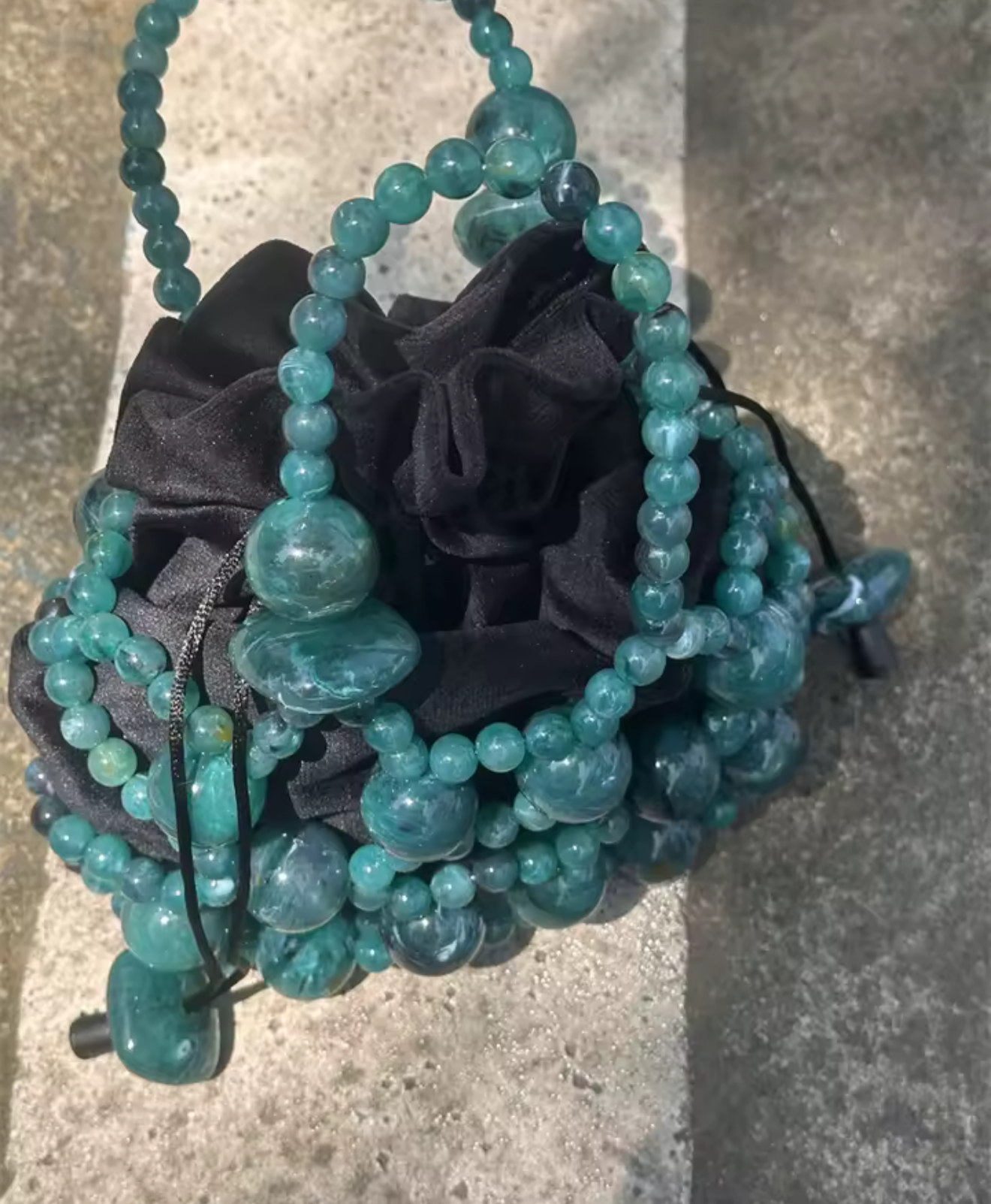 Gemma Green Turquoise Acrylic Beaded Tote