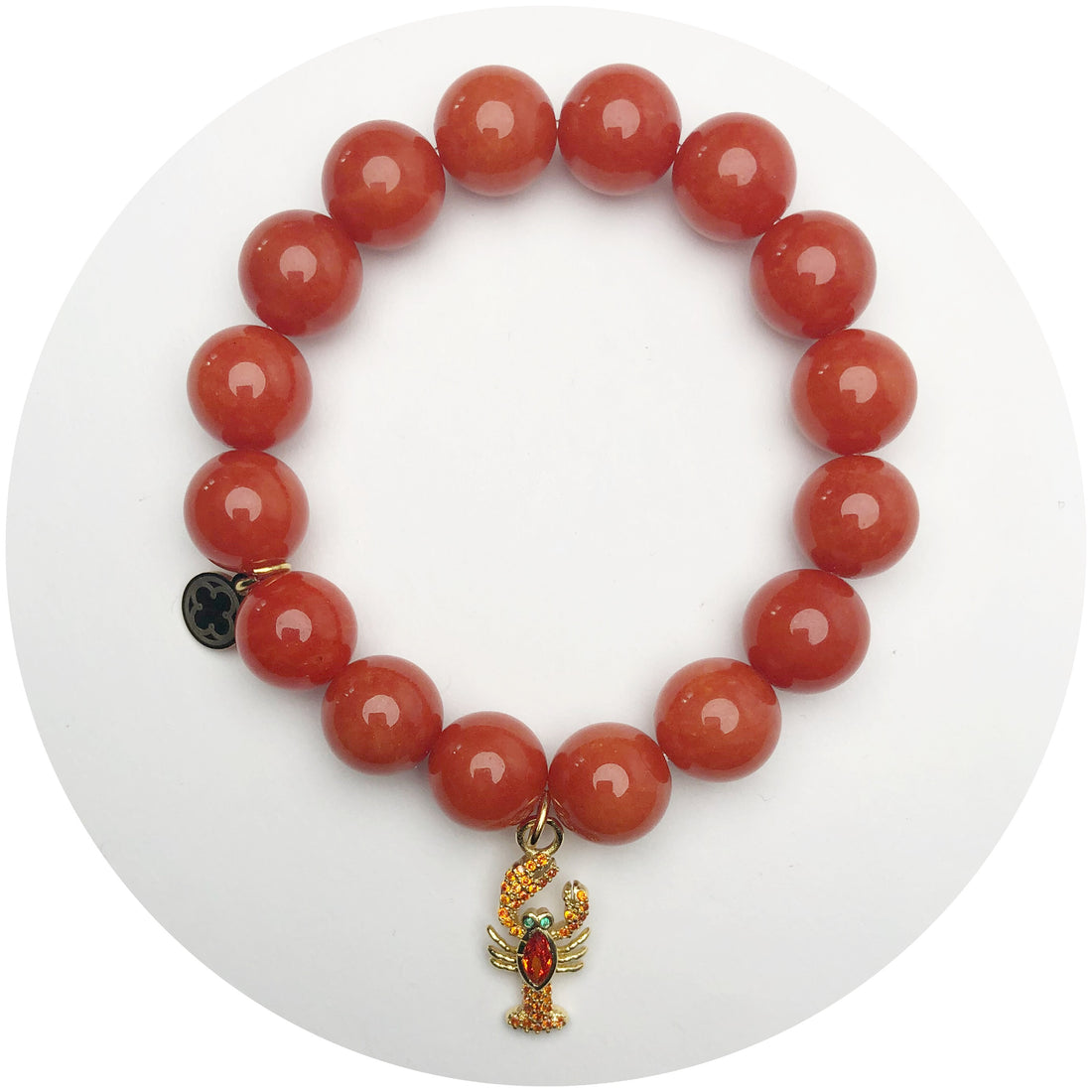 Fire Jade with Pavé Lobster Pendant