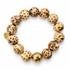Light Brown Leopard Ceramic with Hammered Gold Accent on white studio background