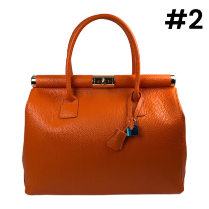 CATERINA ORANGE LEATHER BAG