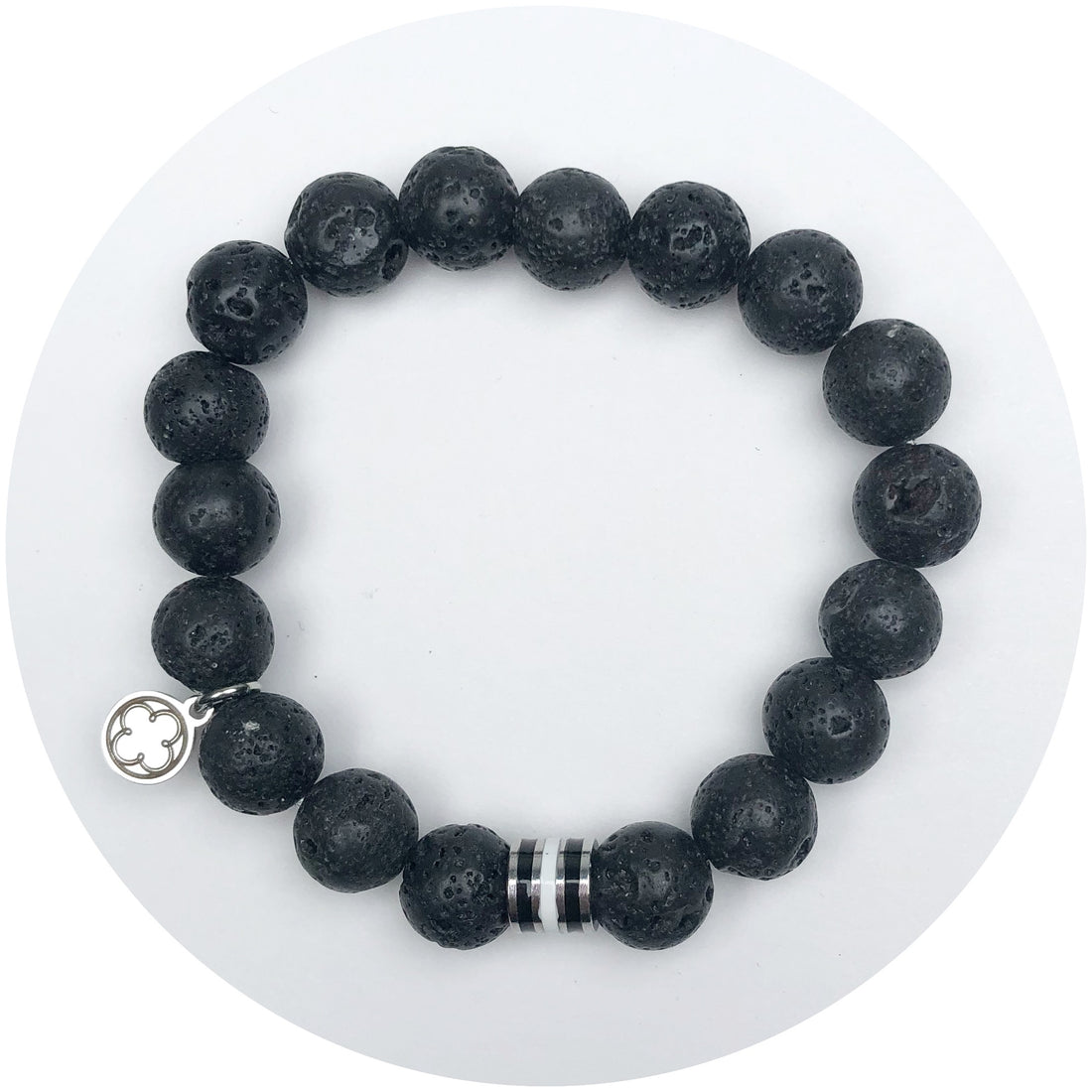Lava Stone with Monochrome Striped Spacer