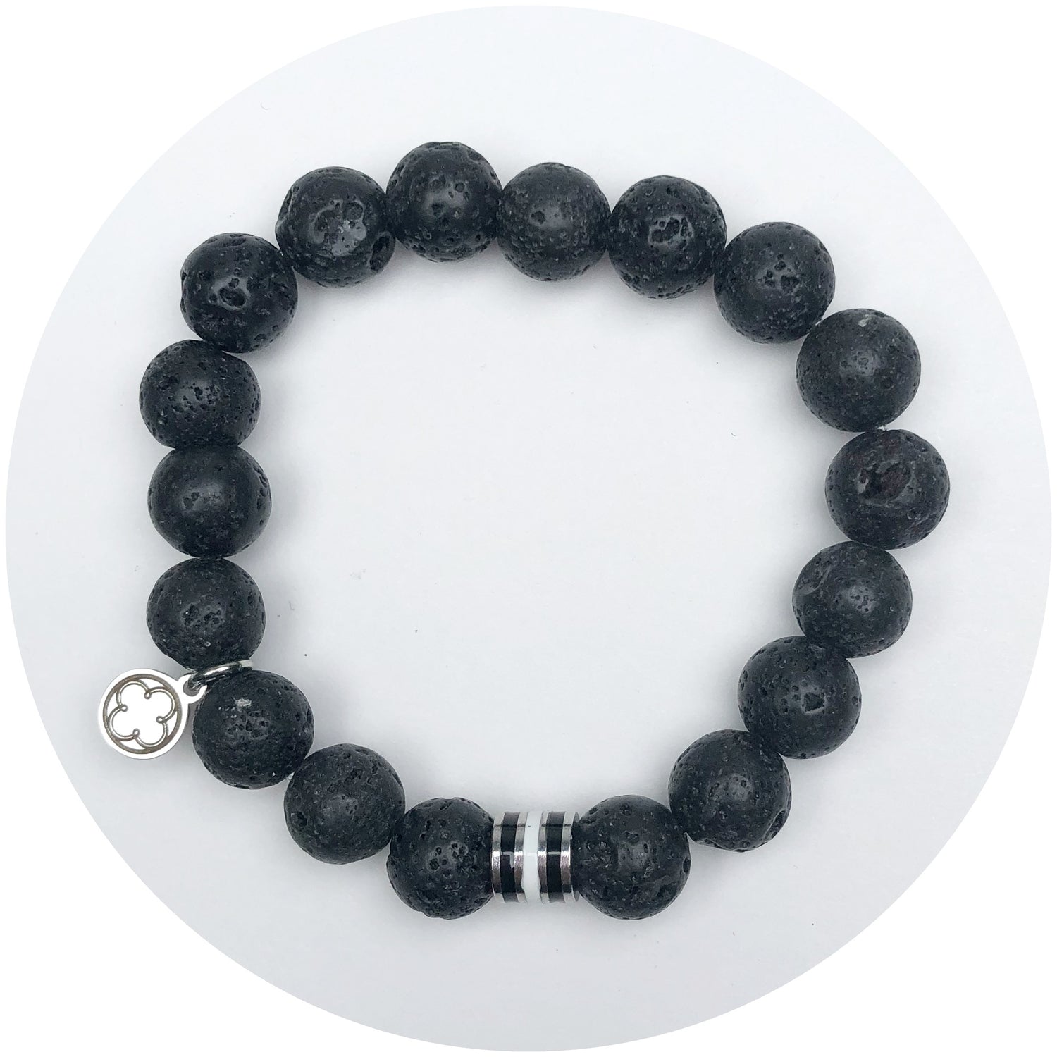 Lava Stone with Monochrome Striped Spacer