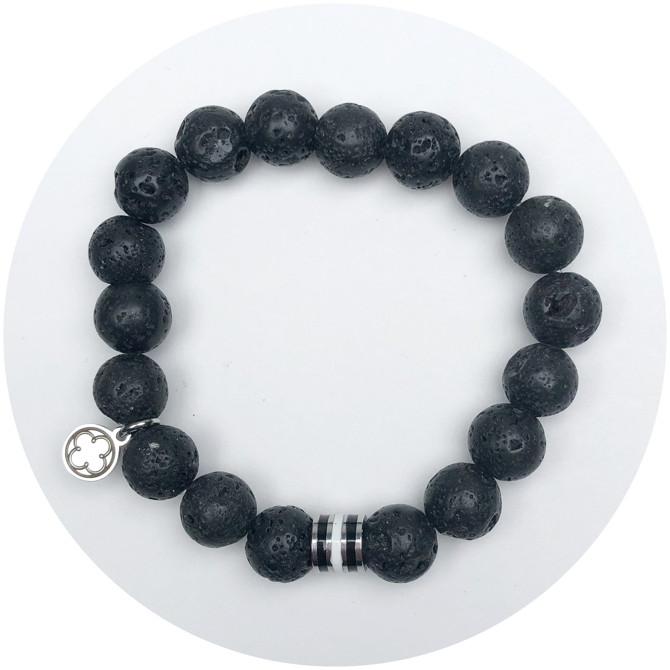 Lava Stone with Monochrome Striped Spacer
