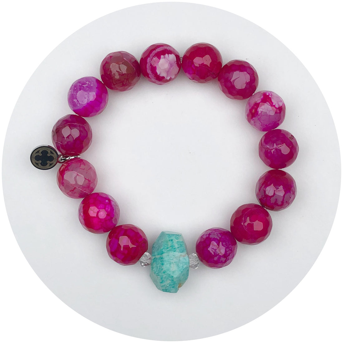 Fuchsia Jade with Soft Mineral Mint Nugget