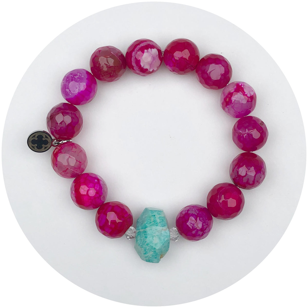 Fuchsia Jade with Soft Mineral Mint Nugget