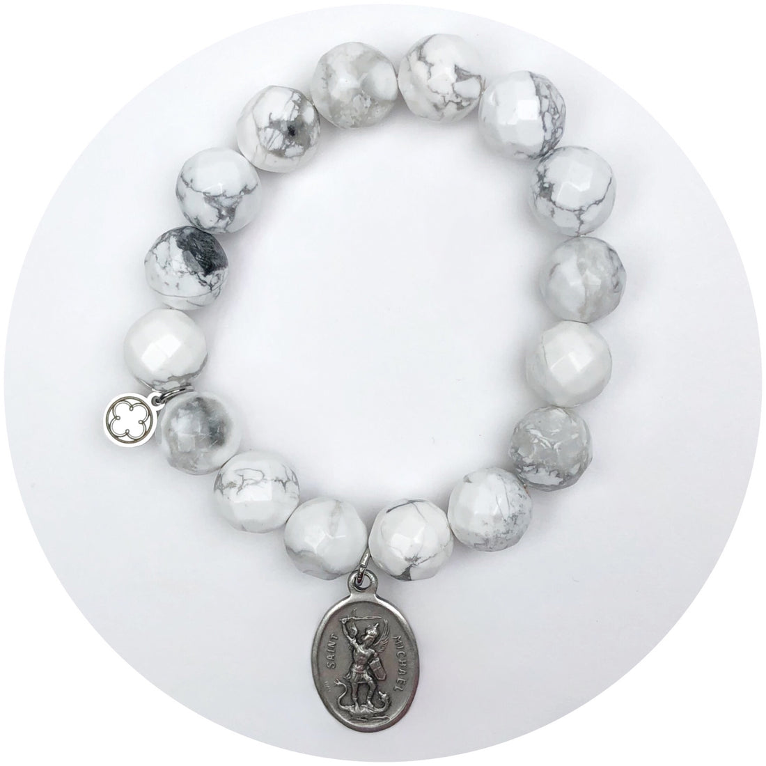 Fossil Agate with Saint Michael Pendant