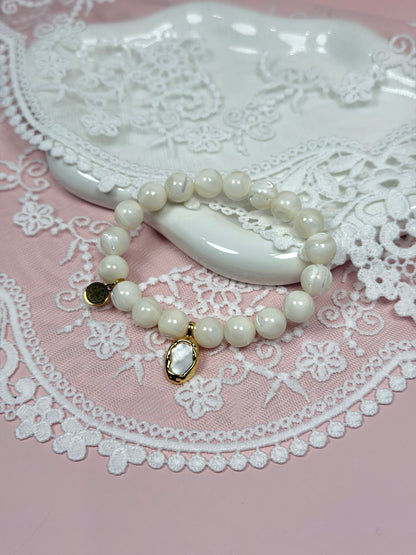Mother of Pearl with  Molten Mother of Pearl Gold Pendant