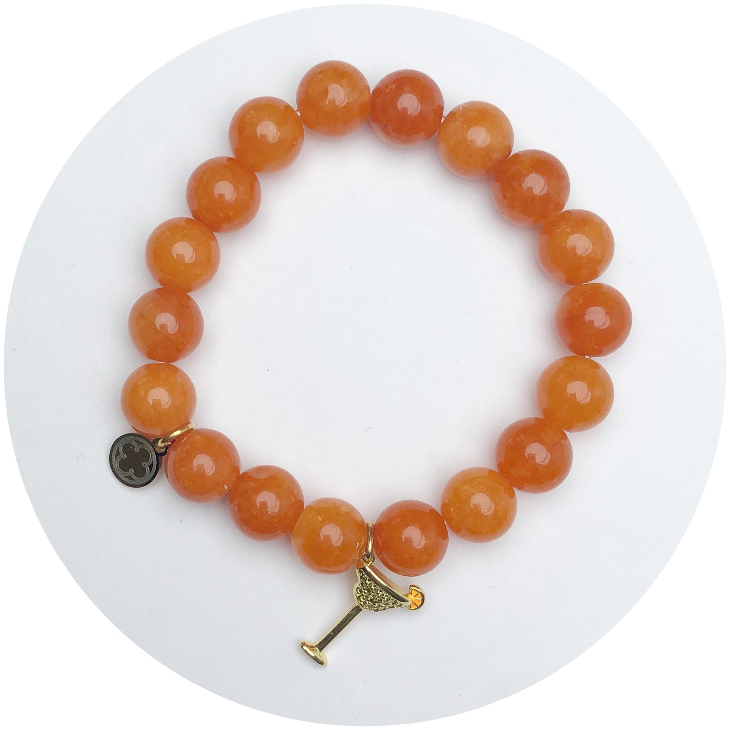 Orange Jade with Pavé Margarita Pendant