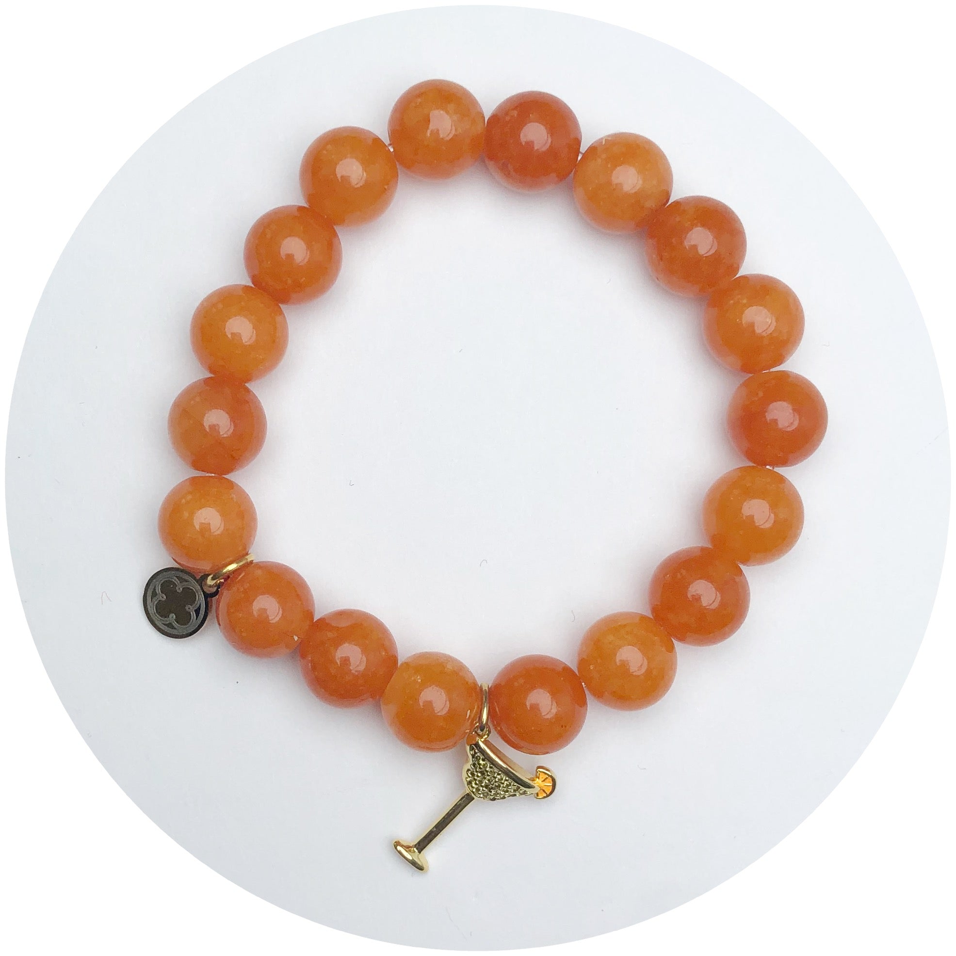 Orange Jade with Pavé Margarita Pendant