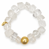 White Quartz Nugget with Hammered Gold Accent on white studio background