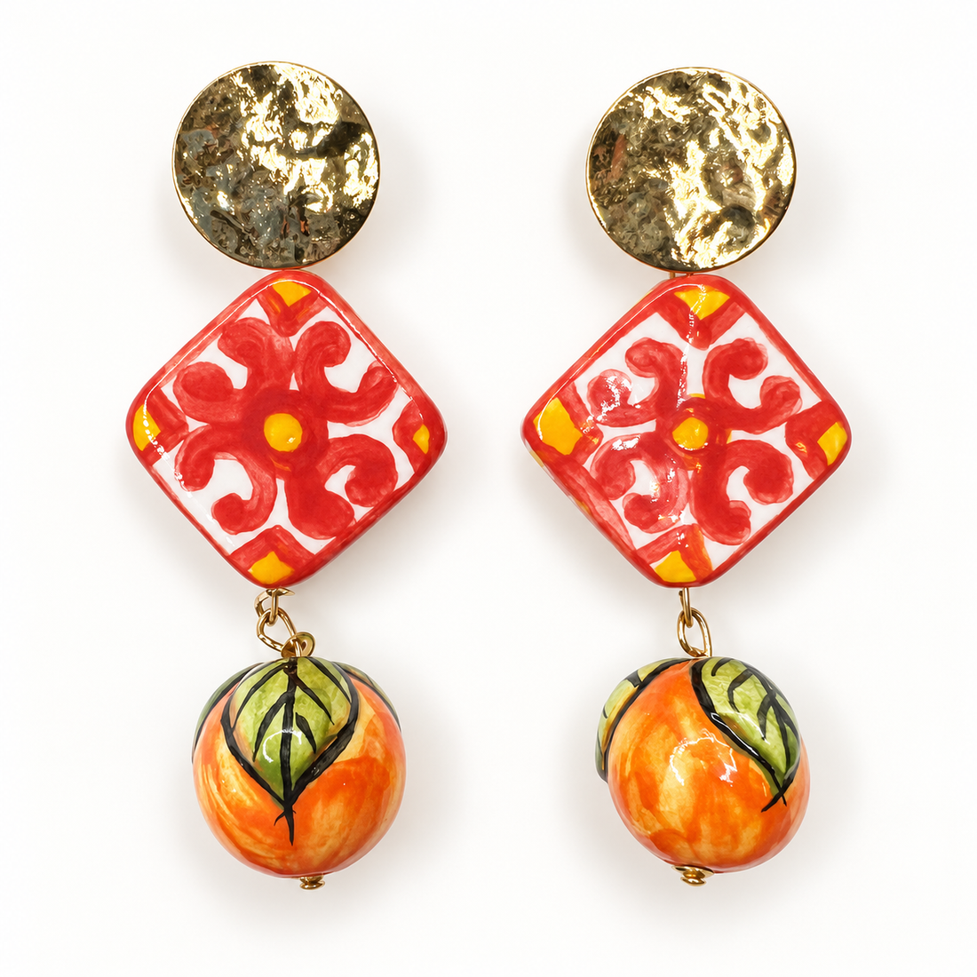 Giallo Tile Ceramic Drop Earrings
