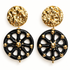 Nero Oro Sicilian Cart Wheel Ceramic Earrings