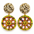 Colorful Sicilian Cart Wheel Ceramic Earrings