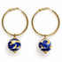 Blue Oro Pallina Ceramic Hoop Earrings