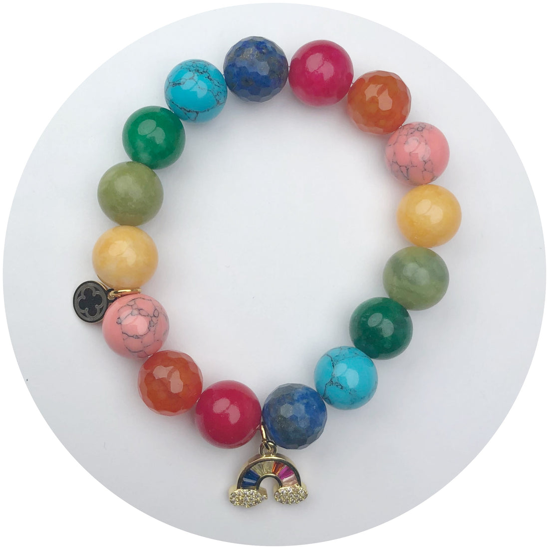Rainbow Jade with Rainbow Pavé Pendant