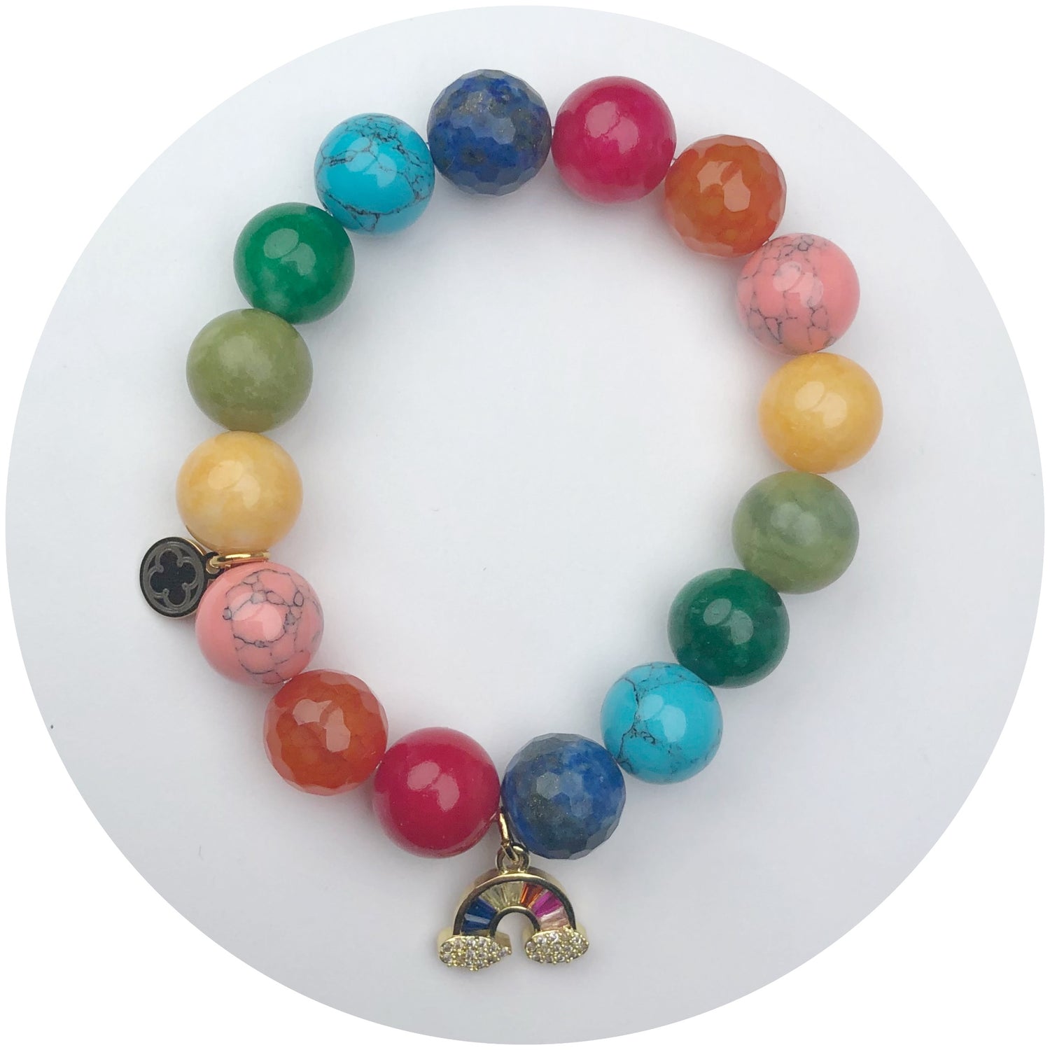 Rainbow Jade with Rainbow Pavé Pendant