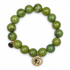 Green Garnet with Leo Zodiac Pendant on white studio background