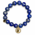 Lapis with Virgo Zodiac Pendant on white studio background