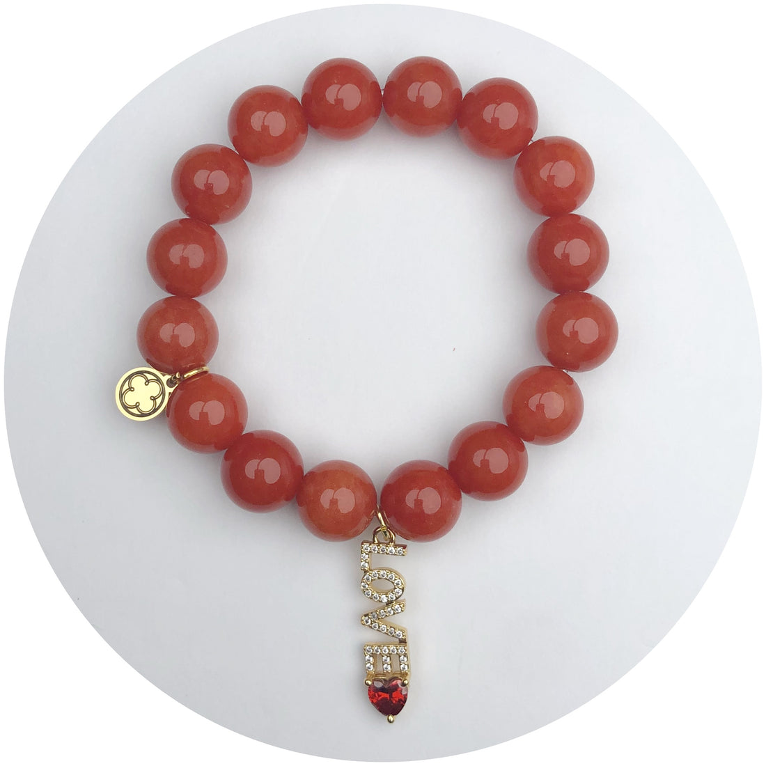 Fire Jade with Pavé Love Pendant