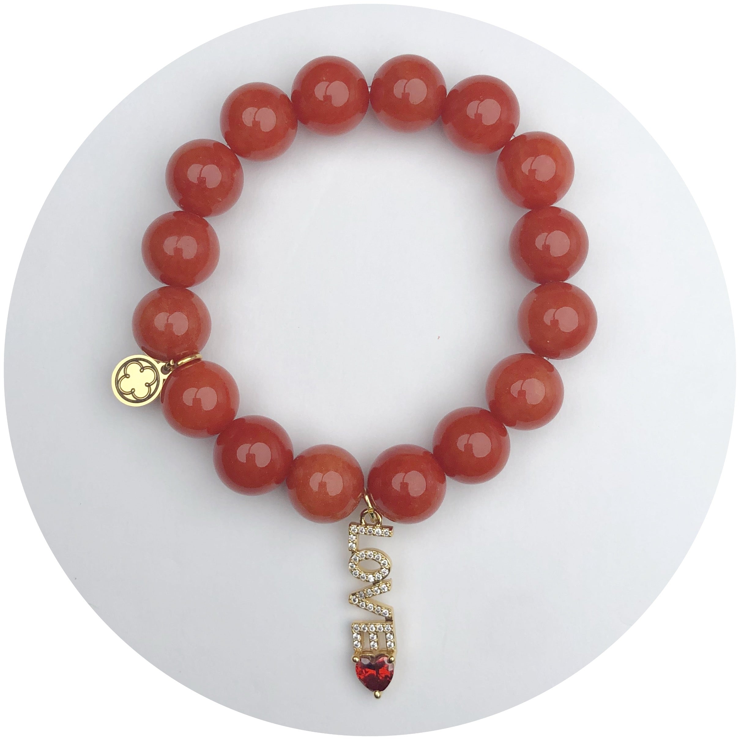 Fire Jade with Pavé Love Pendant