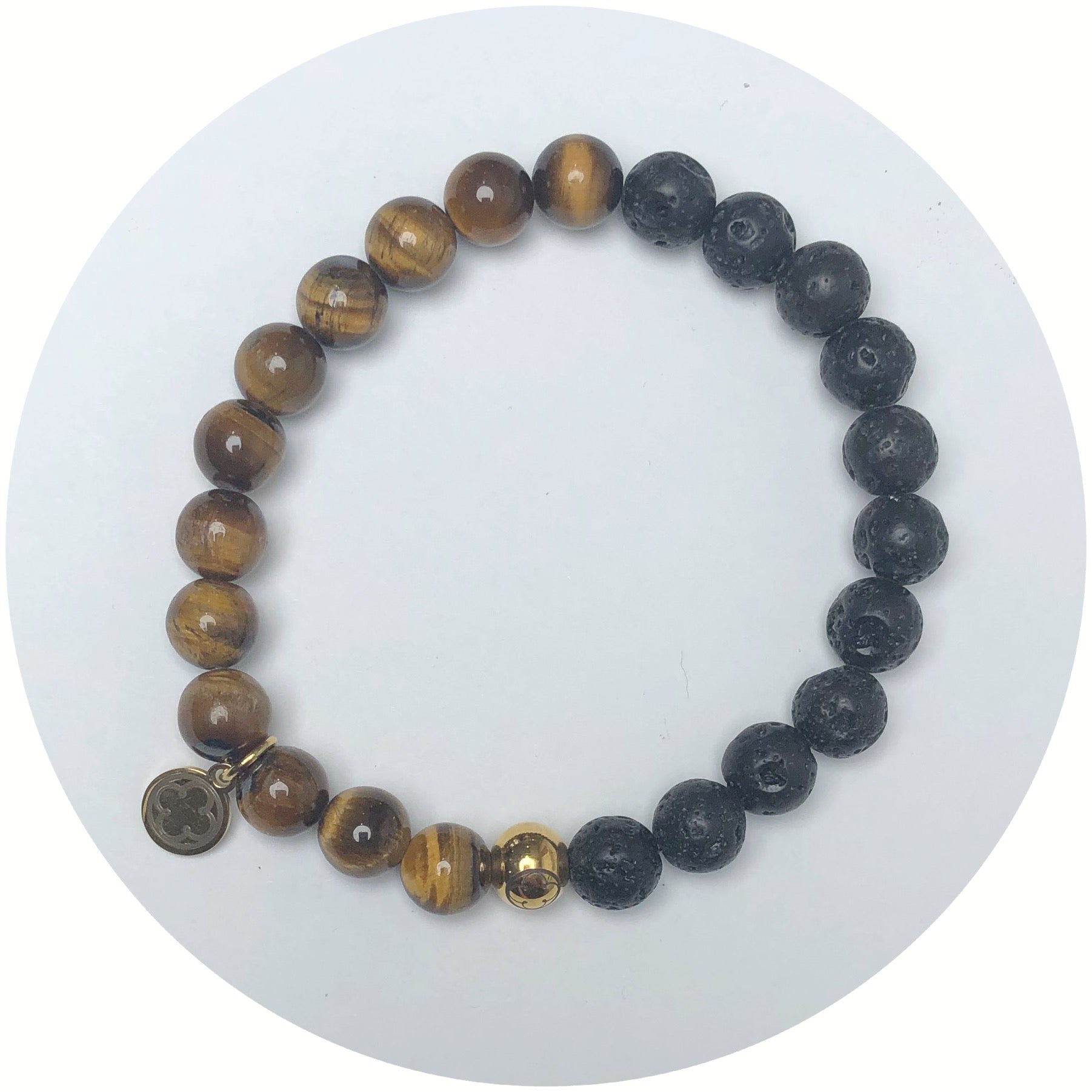 Mens Tiger Eye and Black Lava