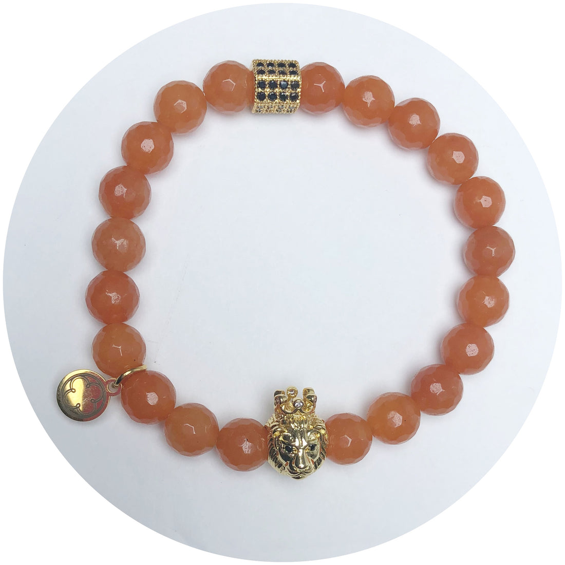 Nate B. Mens Brown Aventurine Pavè Lion