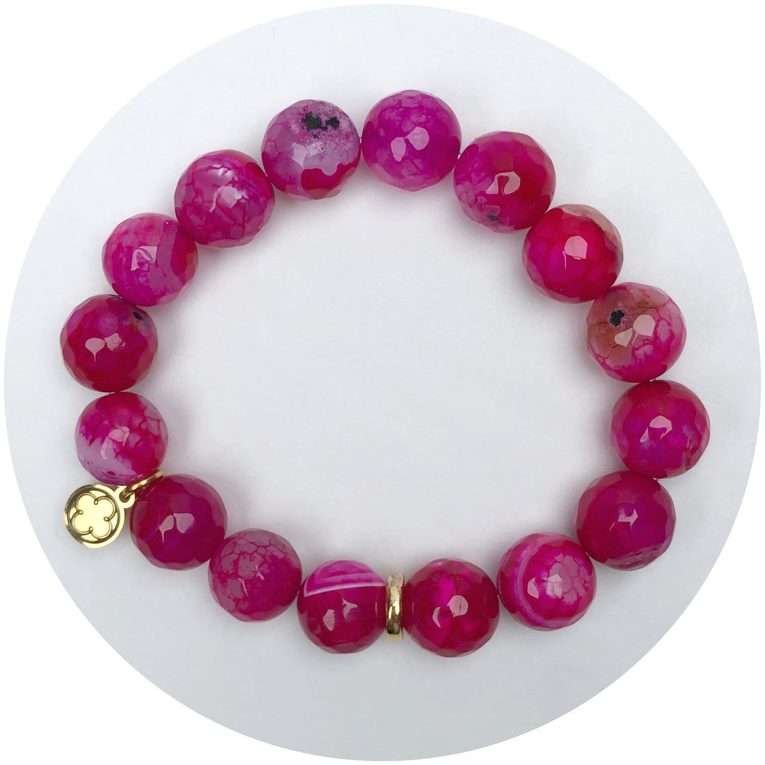 Fuchsia Jade with Gold Spacer