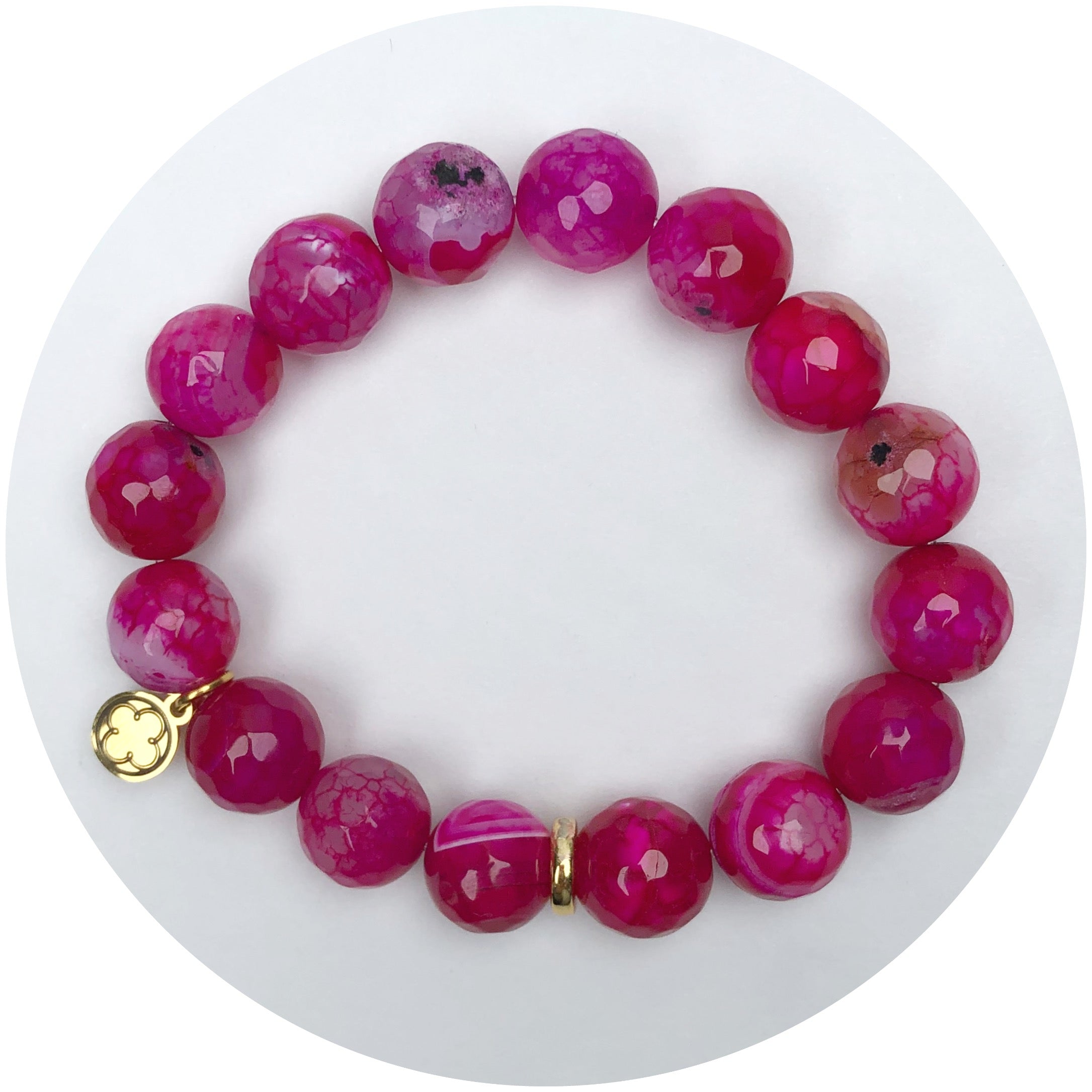 Fuchsia Jade with Gold Spacer