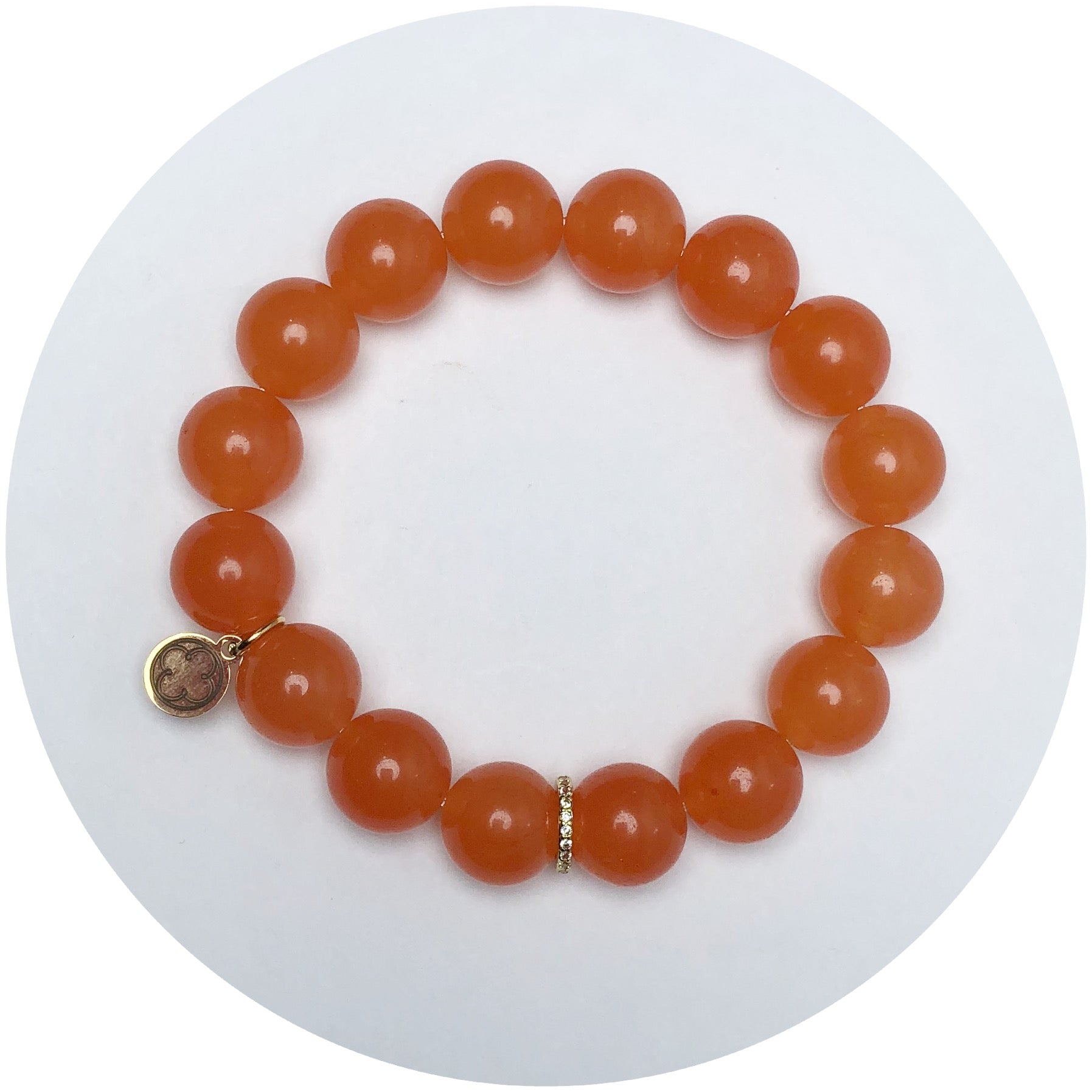 Tangerine Jade with Pavé Gold Spacer