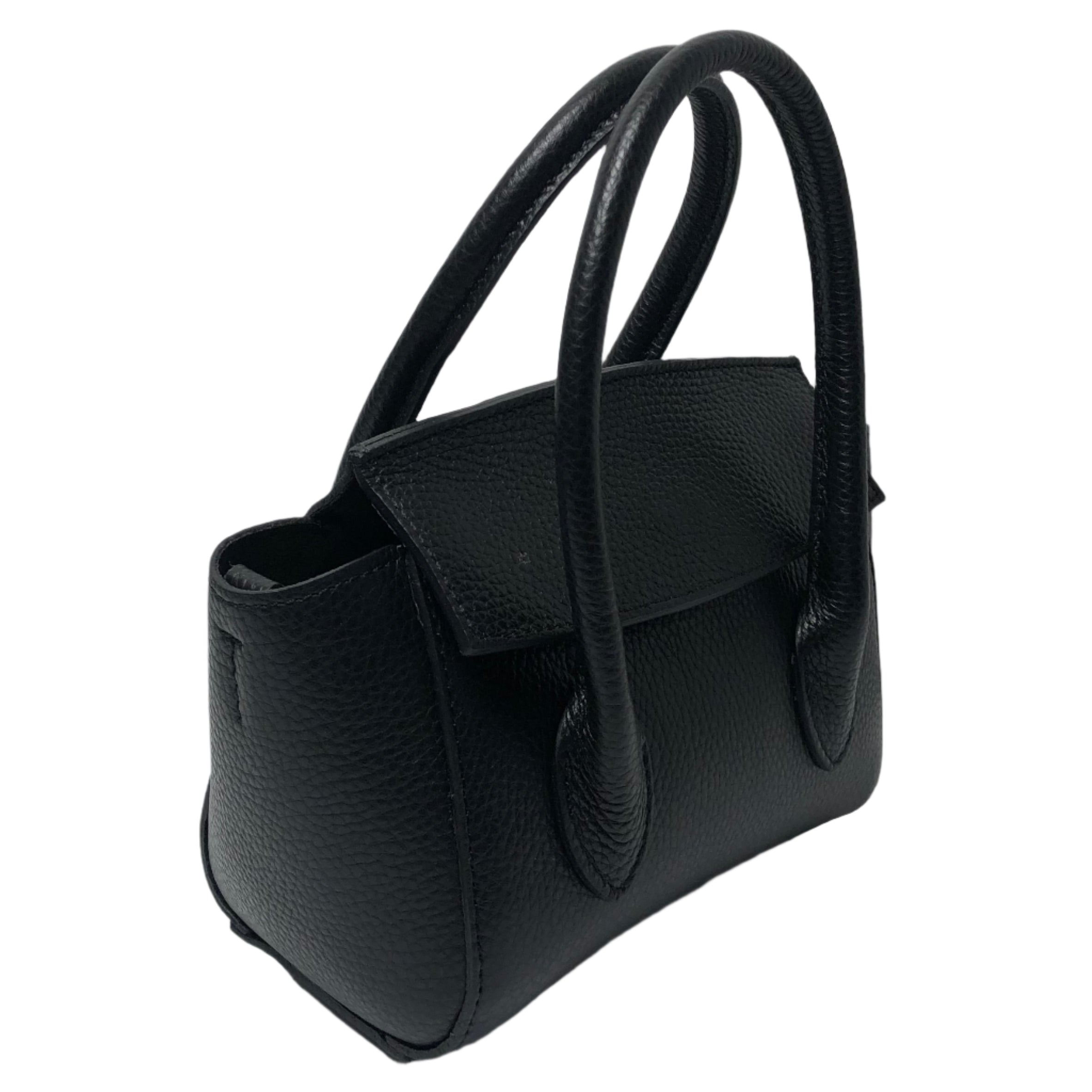 Martina Black Leather Handbag