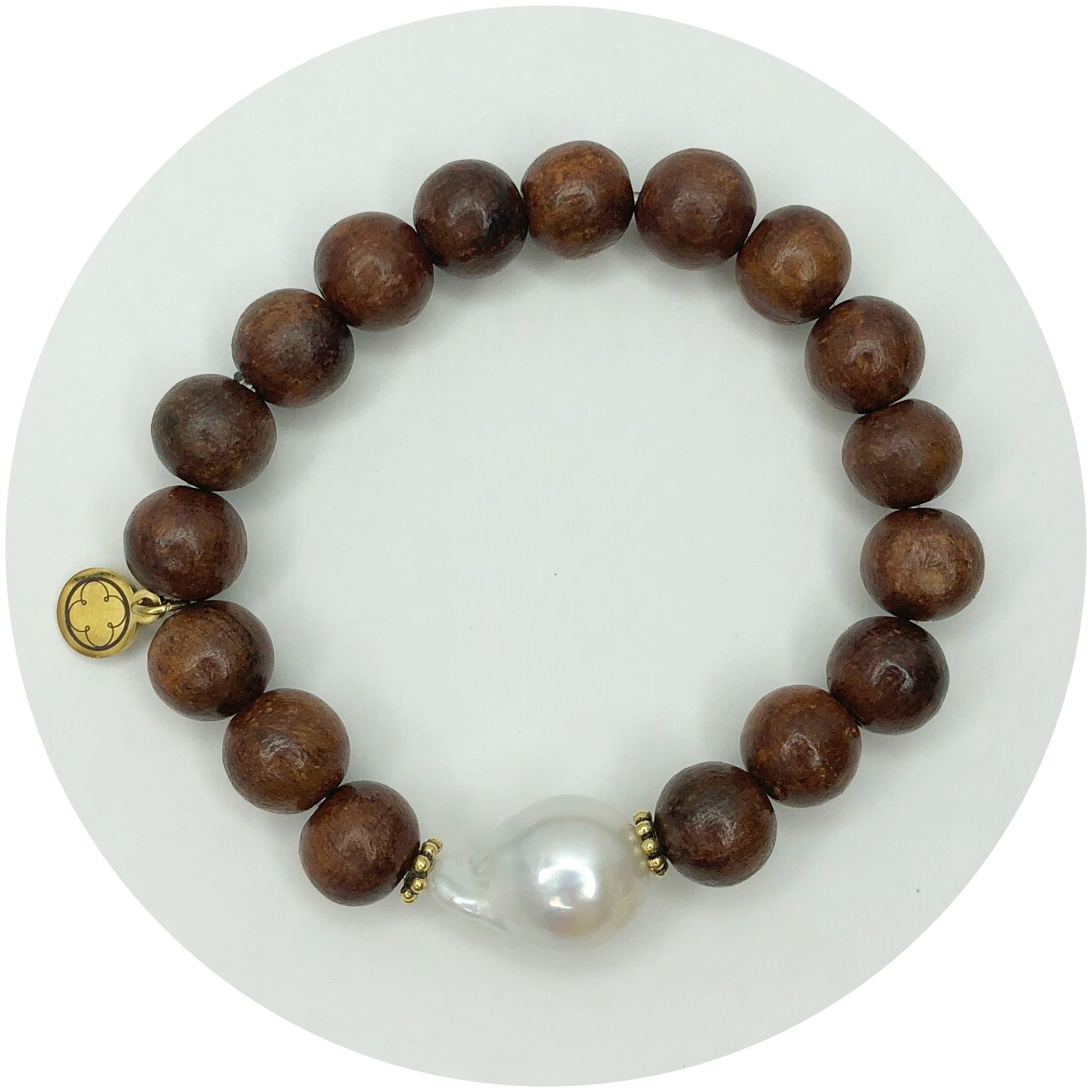 Date Wood with Large Baroque Freshwater Pearl