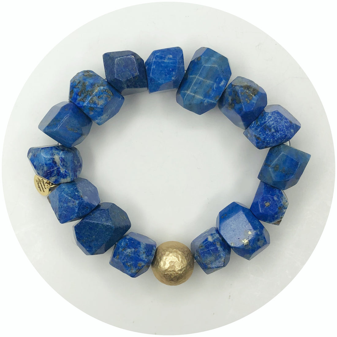 Lapis Nugget with Hammered Gold Accent