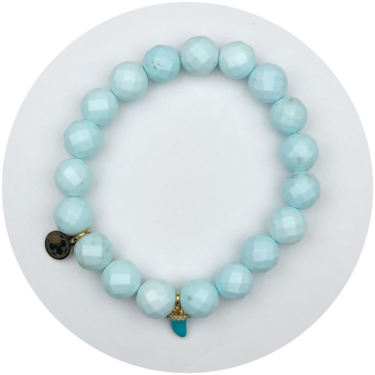 Seafoam Teal with Turquoise Mini Horn Pendant