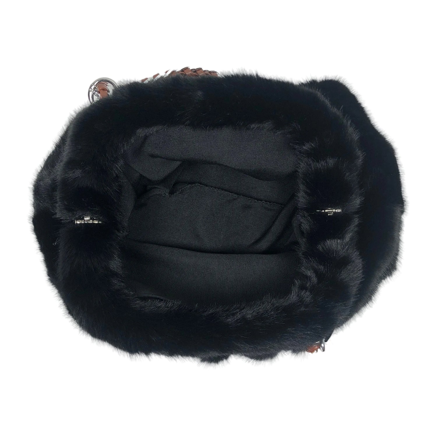 La Nuvola Black Faux Mink Bag