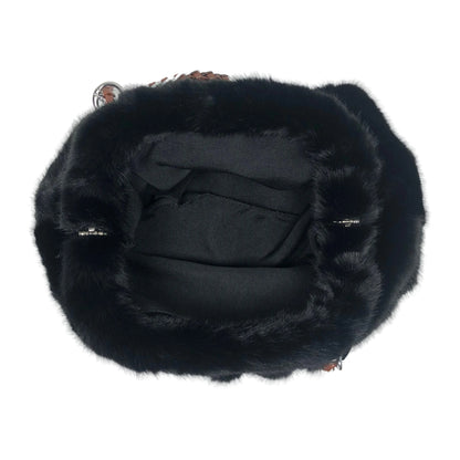 La Nuvola Black Faux Mink Bag