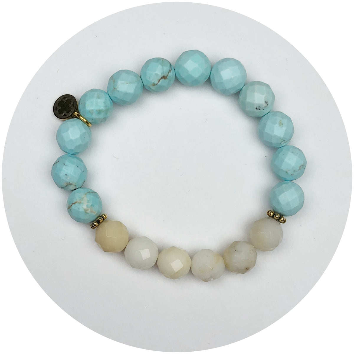 Seafoam Teal and Opalescent Jade with Daisies