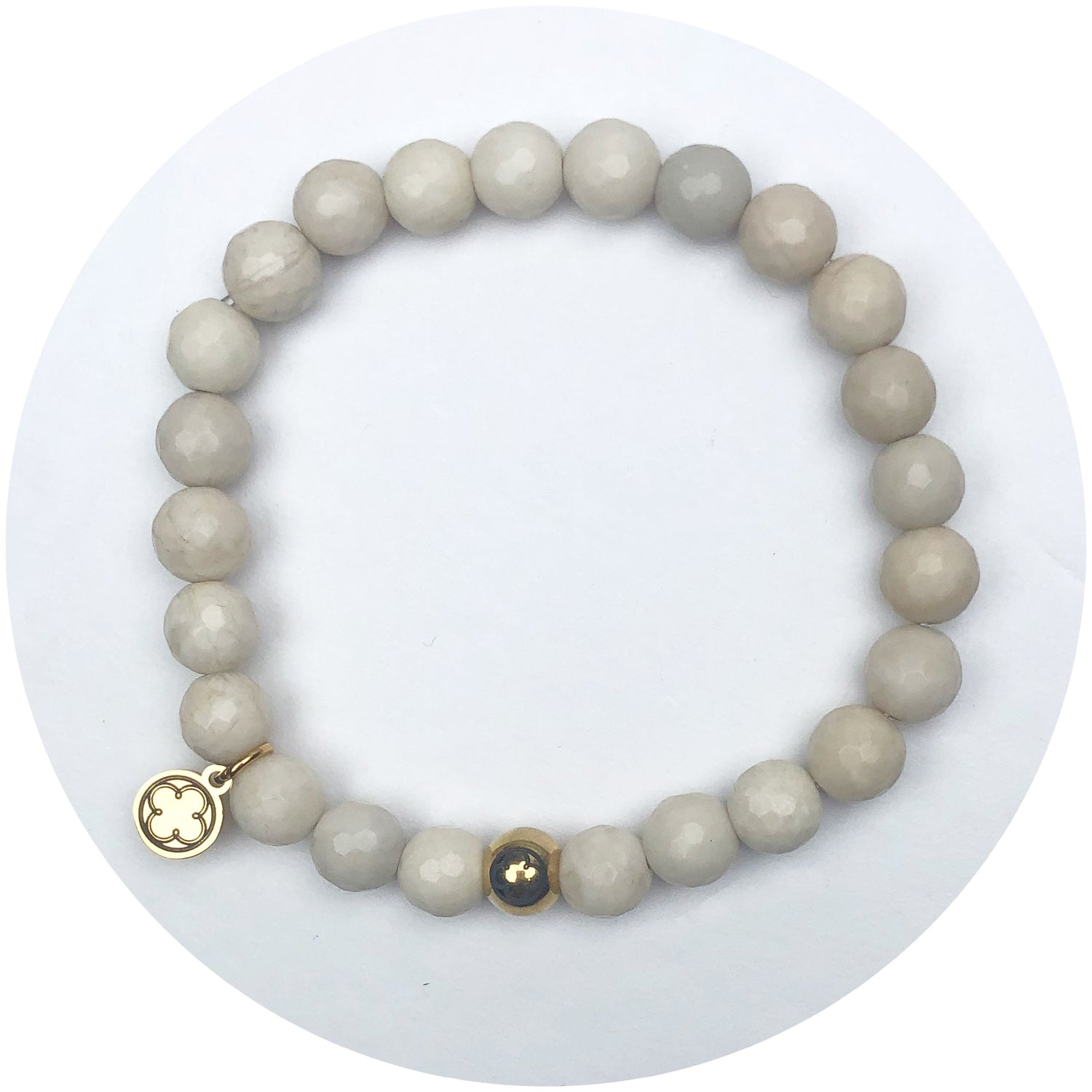 Mens Beige Riverstone with Gold Accent