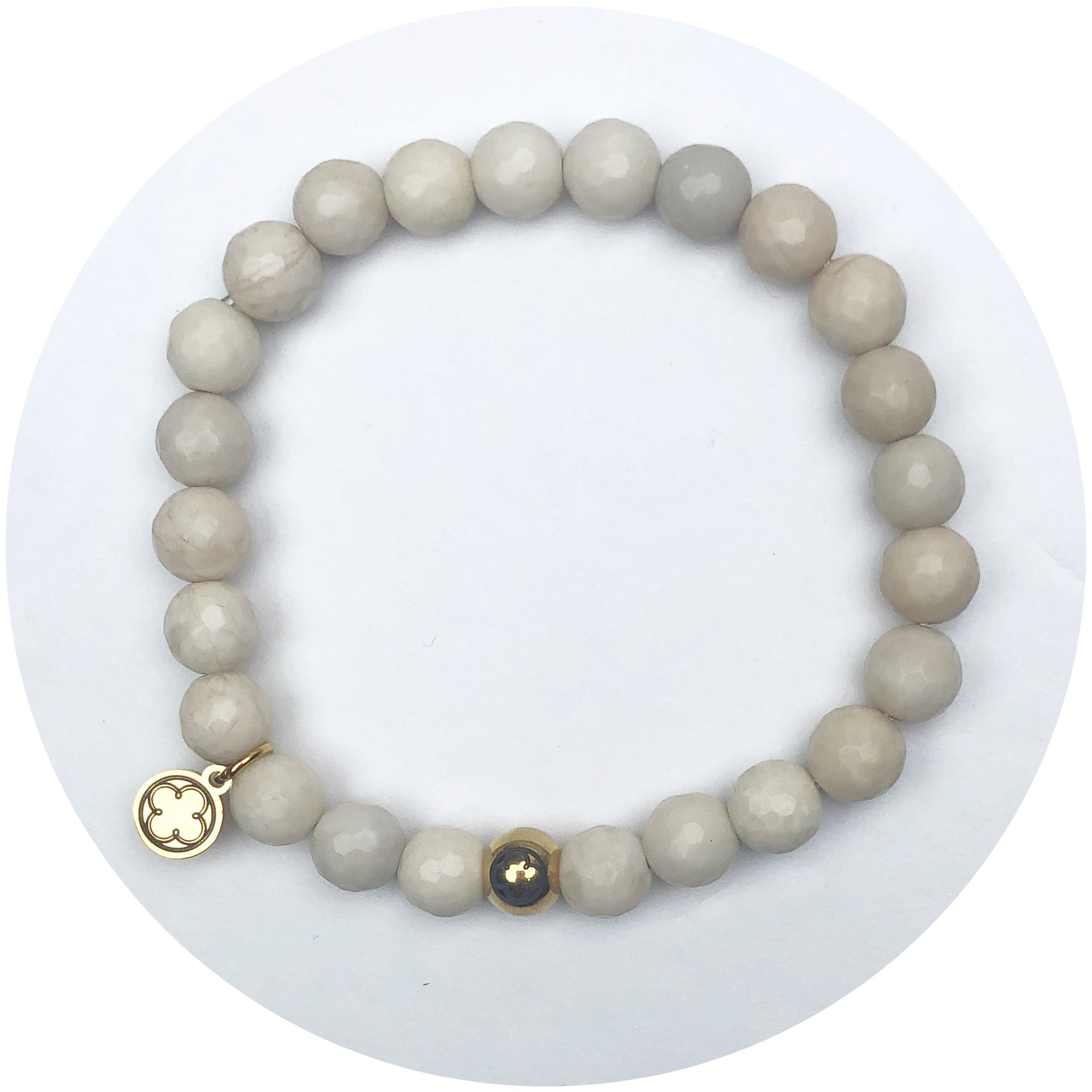Mens Beige Riverstone with Gold Accent