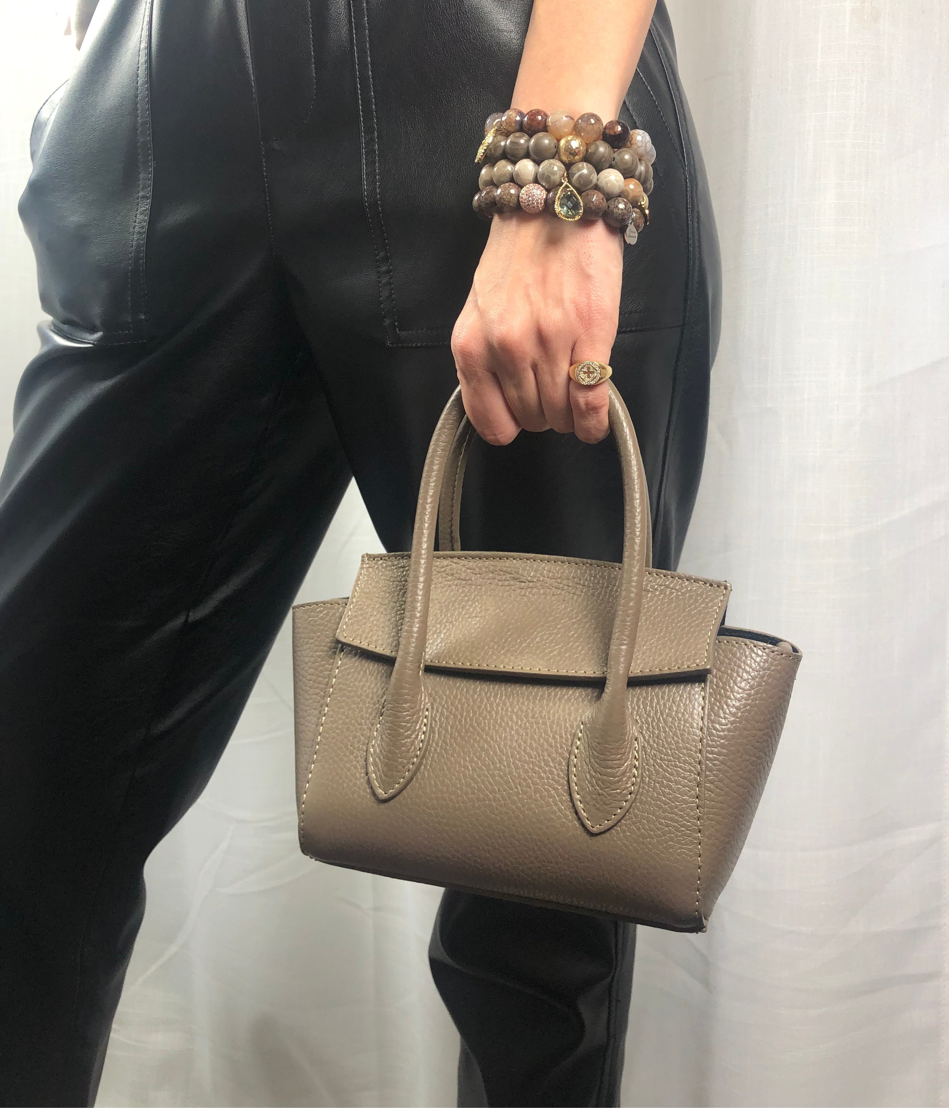 Martina Mocha Leather Handbag